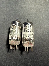 EI 12AX7 Tube Pair TV7 Tested Smooth Telefunken Style Silver Plate Yugoslavia