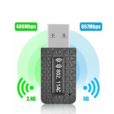 1300Mbps USB3.0 Wireless WiFi Adapter Dongle Dual Band 5G/2.4G Desktop Laptop PC