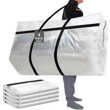 4 Pcs 96 Gallon Extra Large Moving Bags Heavy Duty Storage Bag with Strong Zi...