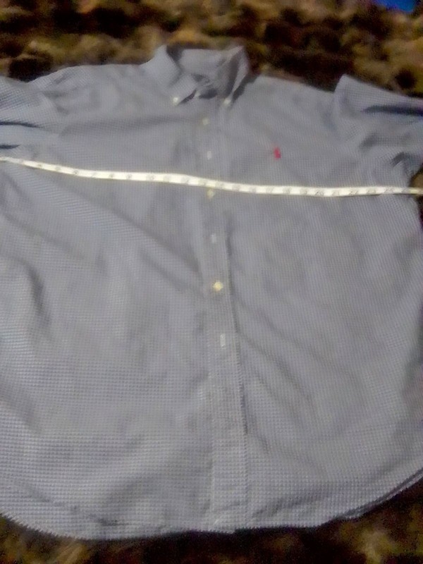 Mens Ralph Lauren POLO button down Classic Fit blue white check shirt XL UNIQUE!