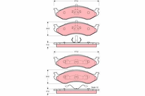 Trw Bremsbelagsatz Scheibenbremse GDB4104 FüR Tj Zj Jeep Cherokee Wrangler Zg Xj-image