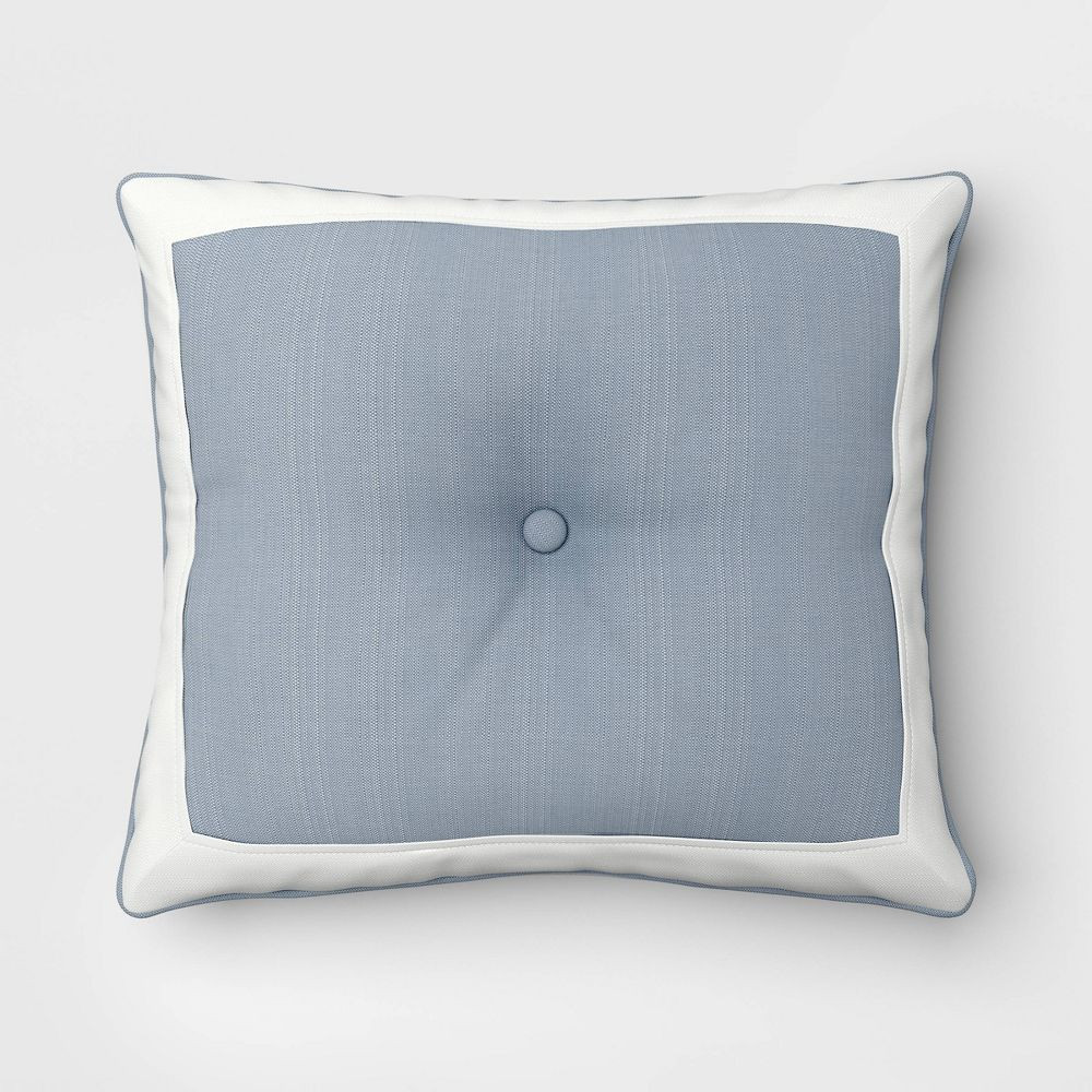 наружные подушки спинки глубокого сиденья с толстым бордюром 24x22 Сланцево-синего цвета - Порог