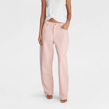KBB by KAHLANA Women's Mid-Rise Barrel Leg 'The Kahlana Jean' Pink Sz 4 WL242 