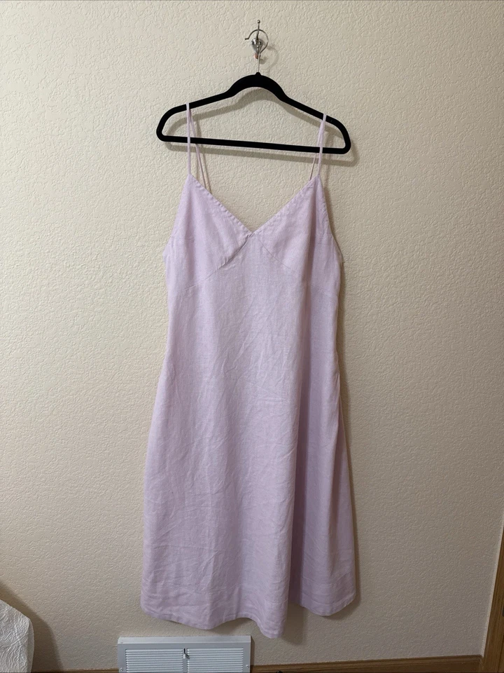 Vestido Free People Inma Cutouts Sweetheart espalda abierta midi mezcla de lino talla XL rosa Foto 4 de 4