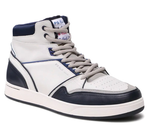 PAUL SMITH Mens Lopes Sneakers Dark Navy US 12/EU 45 Leather Hightop- NEW