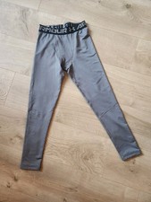 Under Armour ColdGear Boys Fitted Gray Leggings Pants Size YMD Med. Base Layer