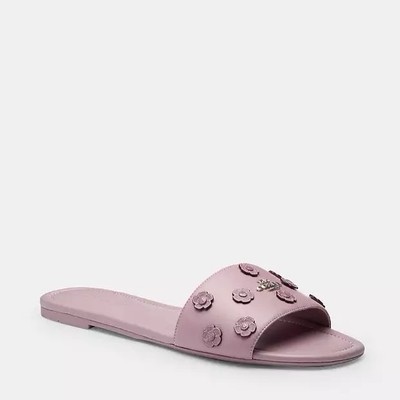 Quilted Slide Sandals in Mauve Quilted Puffy Slide Sandals | SHEIN USA main image 4