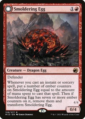 + Smoldering Egg near mint englisch Midnight Hunt Rare MtG Magic the Gathering +