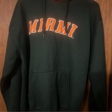 VTG 90s Y2K Miami University Football Hurricanes Hoodie Men l
