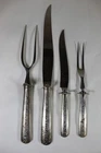 Towle Rambler Rose Sterling Silver 2 Knife & 2 Fork Carving Sets - 4 Pieces