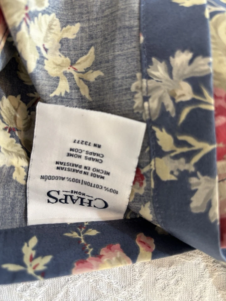 Chaps Home Ralph Lauren 2 paneles de cortina de cabaña Cape Cod 42x84 azul rosa rosa Foto 2 de 4