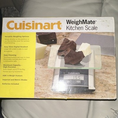 Cuisinart KS-55 Digital Kitchen Scale w/ Tray Easy Clean Black/Silver