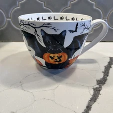 Portobello by Design "Bat Cat" Halloween Large Mug/Cup-Bone China, 3.5”tall