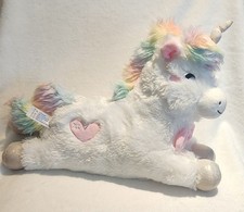 FAO Schwarz Glow Brights Unicorn Toy Plush LED Sound 12" Tall x 16" Long HAS TAG
