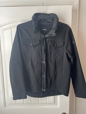 Express Mens Black Full Zip Jacket Snap/Butto...