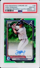 2024 Bowman Chrome Sapphire Jose Perdomo PSA 10 Prospect Autograph Green 93/99