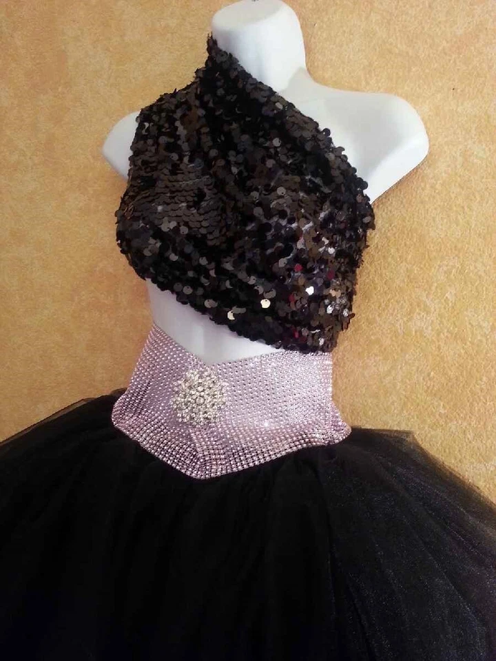 Sex & The City Tea Length Tulle Tutu Rhinestone Mesh Ballgown Dress Skirt Set  - Image 2 of 4