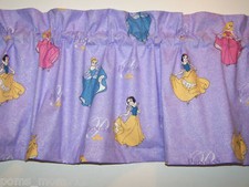 LINED WINDOW VALANCE 42X12 DISNEY PRINCESS CINDERELLA BELLE SNOW WHITE BEAUTY
