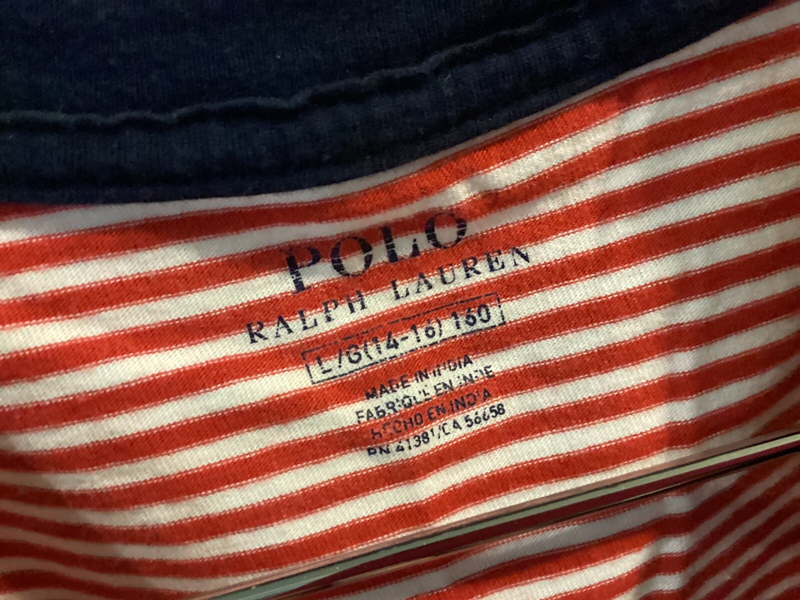 POLO RALPH LAUREN T shirt rossa bianca a righe BIG PONY S S TAGLIA Youth L Cool