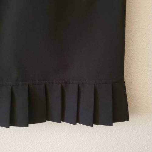 SCHÖNER Damen Übergröße 16W einfarbig schwarz Bleistiftrock Plissee Rüschensaum ungefüttert - Bild 2 von 5