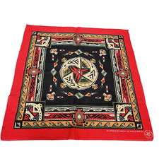 Vintage Bandana USA WAMCRAFT Southwest Aztec Bird Tribal Native American
