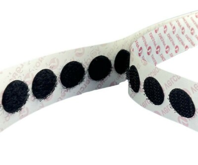 Original Velcro  Münzen 13 mm schwarz selbstklebend Punkte Haken Schleife