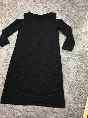 dalia shirt dress Dalia Shirt Dress Womens Size Small Black Open Shoulder 3/4 Sleeve