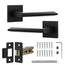 Square Door Lever Handle Set for Internal Doors - Matt Black - Decoranddecor