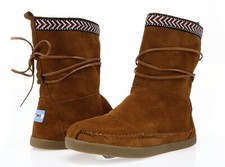 TOMS Women's 'Nepal' Chestnut Suede Trim Sz 6 Boots NEW 132227