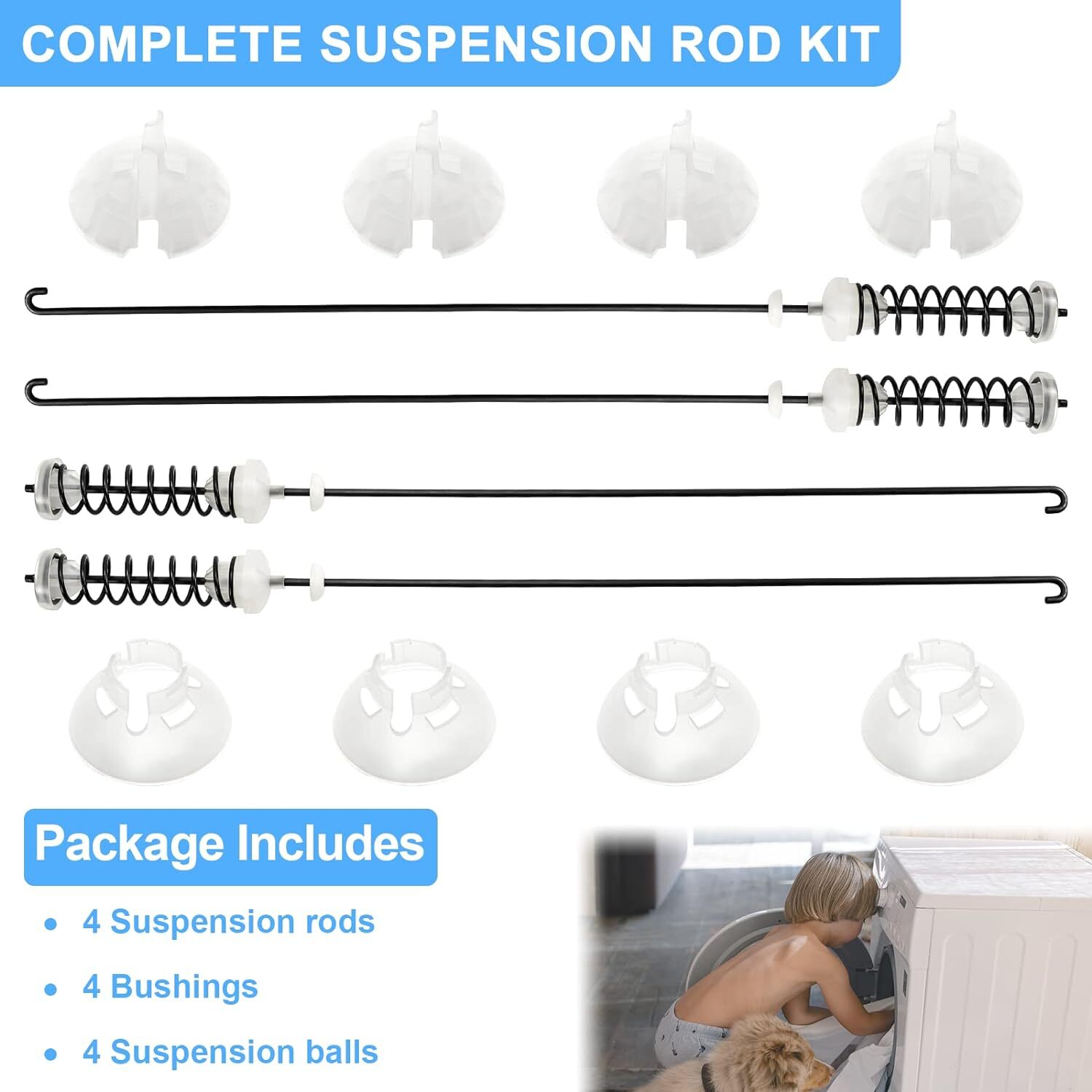 Aazon.co: Updated W10780048 Washer Suspension Rod Kit 4pcs (23.6in