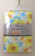 New Factory-Sealed Home Style Essentials Flannelback Tablecloth 52x70" Oblong