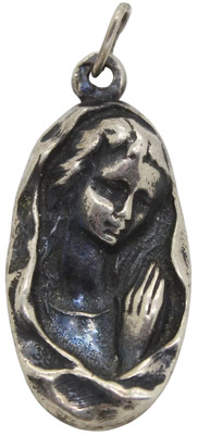   925er Silber Anhänger Maria / Madonna betend Schmuck - 3,2 x 1,3 cm / 5,02g
