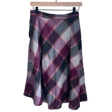 Vintage Wool Plaid Academia A Line Skirt 13 Small Ladies Garment Workers Union