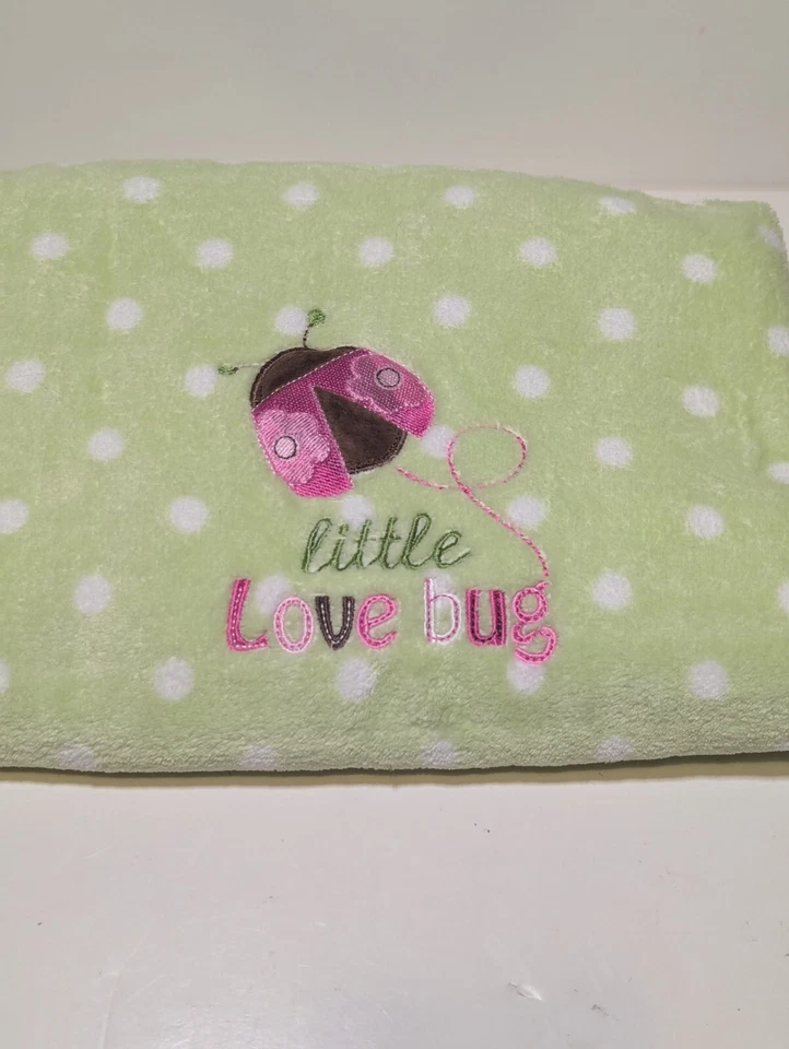Circo Little Love Bug 瓢虫绿色圆点婴儿毯柔软毛绒羊毛 — 第 2/4 张图片