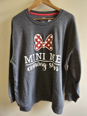 NWT Women's Disney Minnie Mouse SzL ''Minnie Me Coming Soon''Pregnant Sweat Shirt 