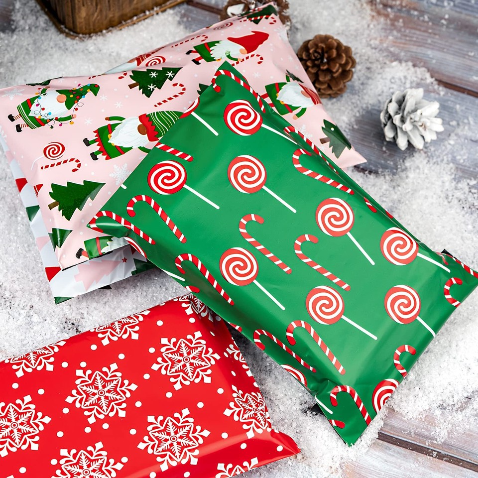 Christmas Poly Mailers Shipping Bags Pretty Thick Self Adhesive Mailing