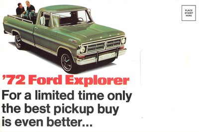 1972 Ford Explorer Pickup Bronco Explorer Ranchero Special Mailer Brochure Ebay