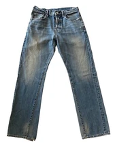 AG Adriano Goldschmied Jeans Blue Bootcut Distressed Mens Size 32x33 GUC👖