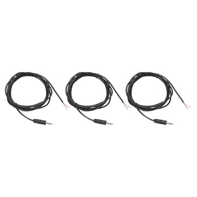 3PCS 3.5mm 1/8'' Male Plug Jack Connector Audio Cable 2 Pole Mono 1.8M/6Ft Black