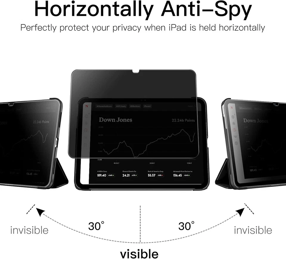 Privacy Tempered Glass Screen Protector For iPad 10th Generation 10.9" 2022 - Image 2 of 4