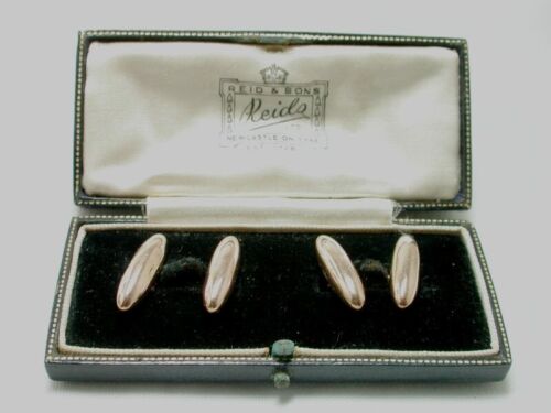 Victorian 1889 Pair Of 9 Carat Gold Bullet Shaped Cufflinks Boxed - Picture 1 of 5