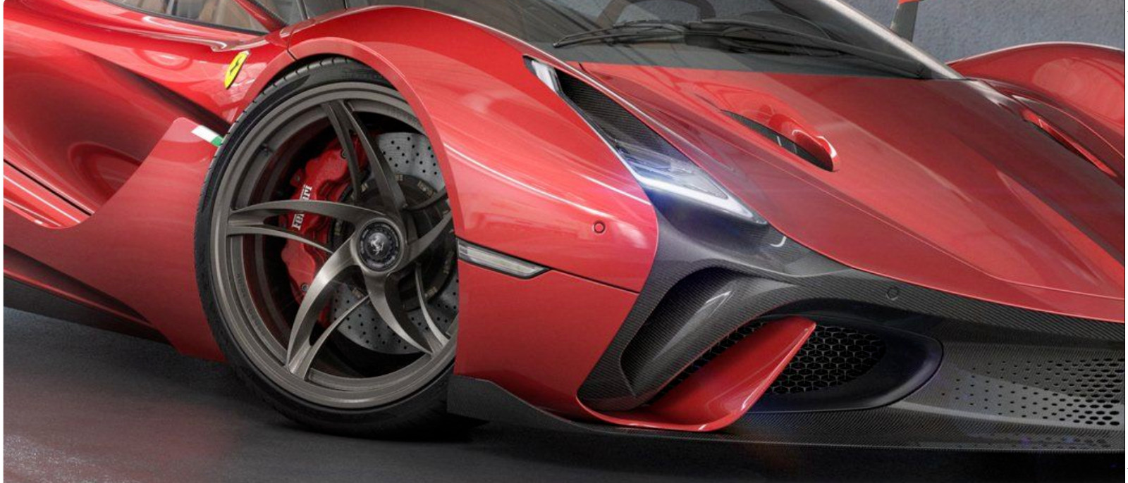 FERRARI Race Car Racing Hypercar Concept Red Custom Built LARGE 1:12SCALE MODEL