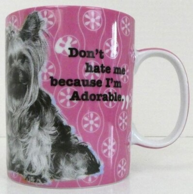 Canine Classics Pink Mug by Konitz Don't hate me because I'm Adorable