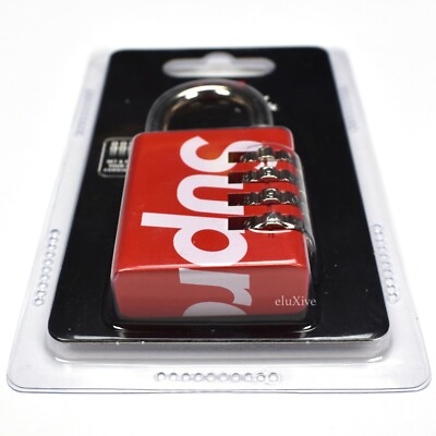 NWT Supreme Master Red Box Logo Metal Numerical Combination Lock
