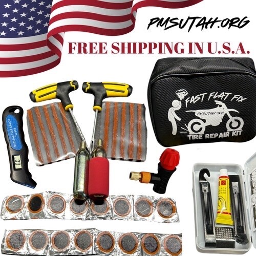 Trail ATV UTV Tire Repair Kit Tube Patch Plug CO2 Cartridge Inflation PMSUTAH 