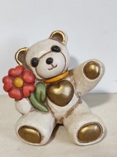 Thun Orso Teddy con Fiore, Orsetto Alto 9 cm, Fuori Produzione, Vintage, Raro.