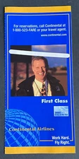 Continental Airlines Ticket Jacket - First Class (6/01)