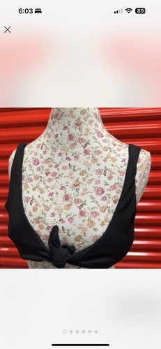 Top bikini donna da bagno Zaful. Cravatta nera davanti. Taglia Large Nuova Con Etichetta - Foto 2 di 4