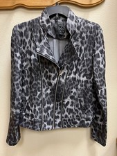 Clara Sun Woo Liquid Leather Jacket Size Small - Gorgeous Gray & Black Cheetah
