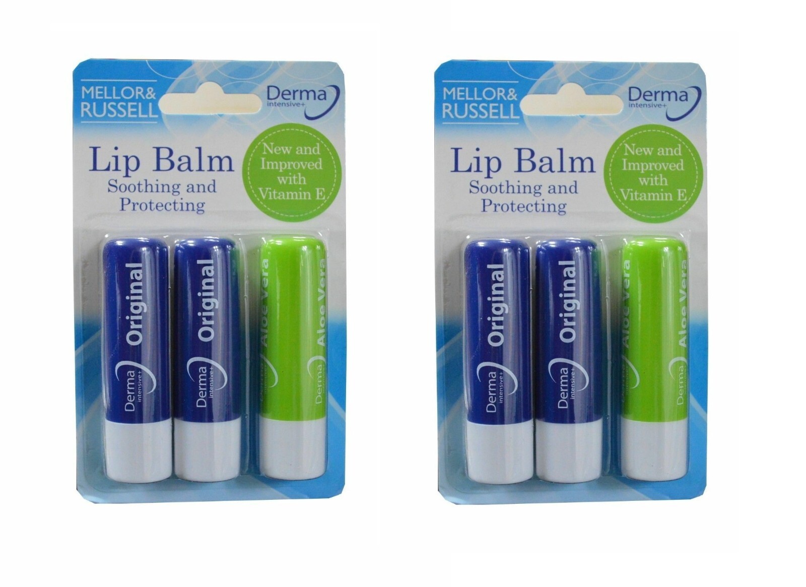 2X Derma Soothing and Protecting Lip Balms - Hydrating, Nourishing, and SPF 15